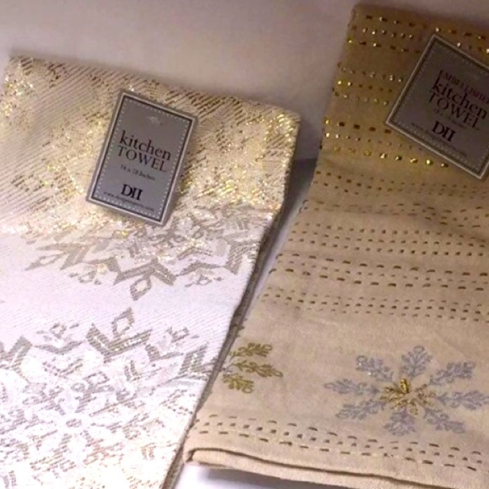 Two Holiday Dish Towels